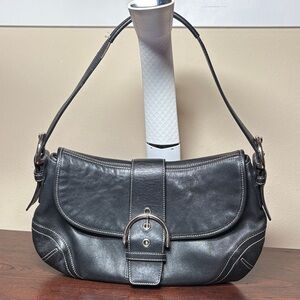 Coach Buckle 9428 Vintage Y2K  • Black Leather Classic Hobo Shoulder